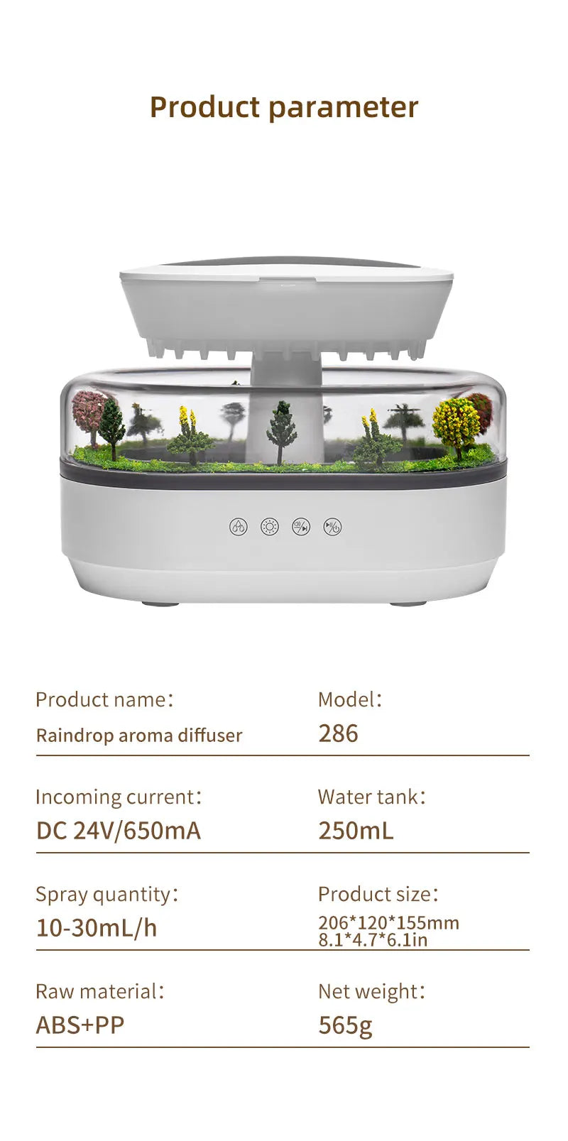 Difusor de Aroma con Luces LED y Sonido Natural