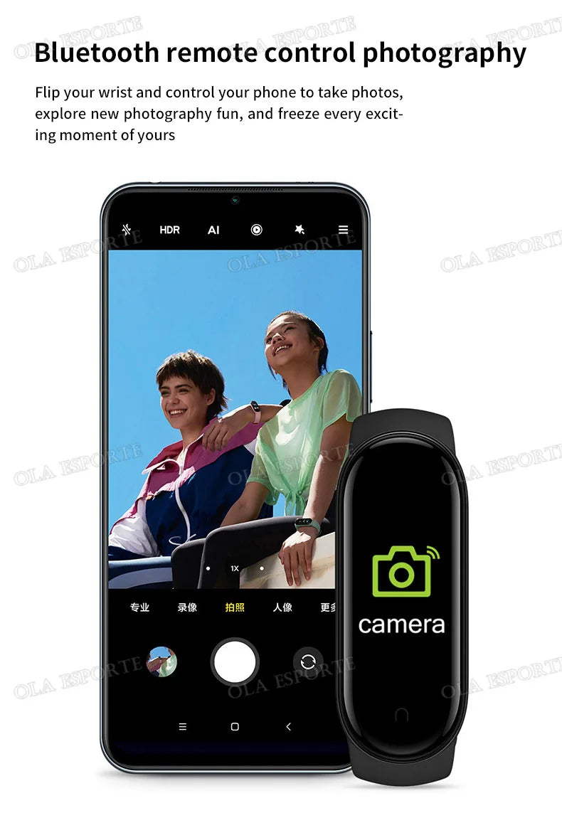 Reloj inteligente deportivo con control de música, pulsera de actividad física y calorías...
