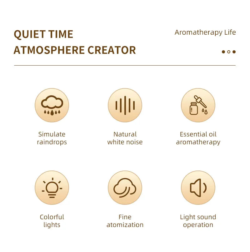 Difusor de Aroma con Luces LED y Sonido Natural