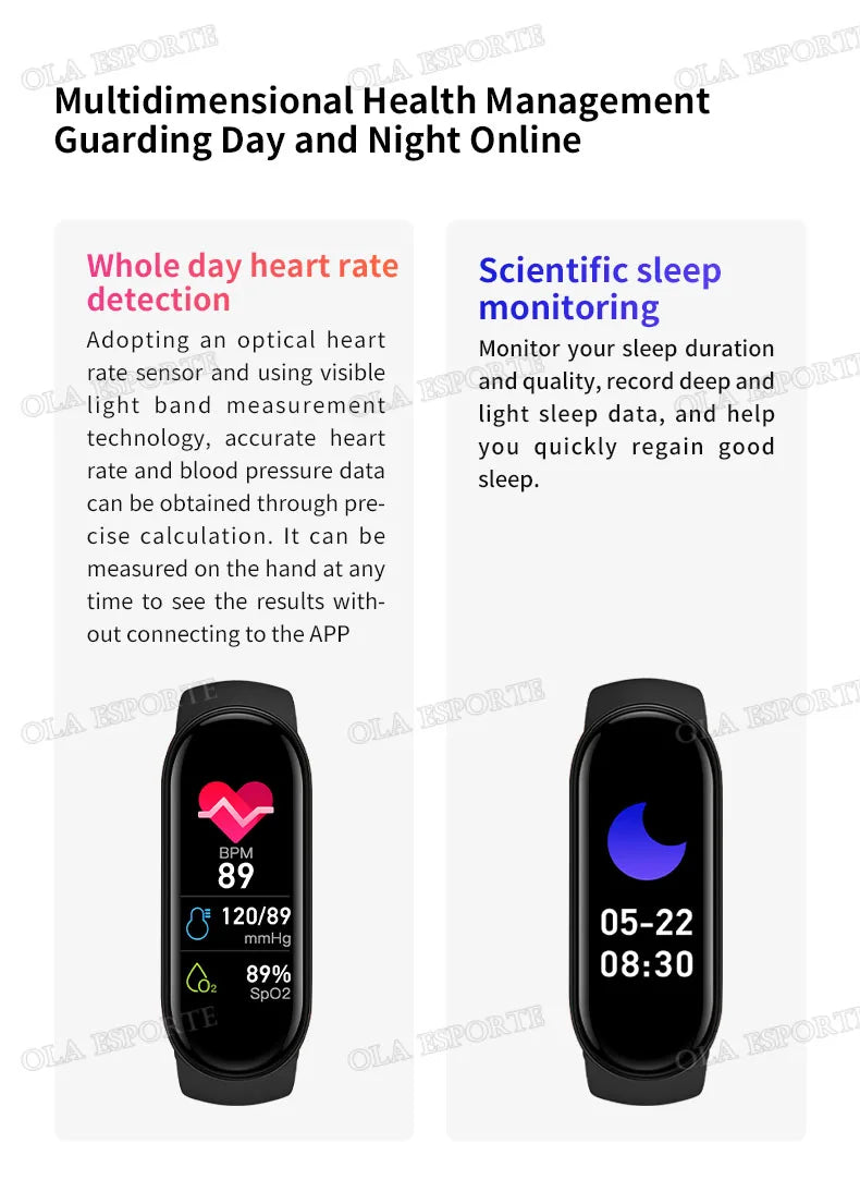 Reloj inteligente deportivo con control de música, pulsera de actividad física y calorías...