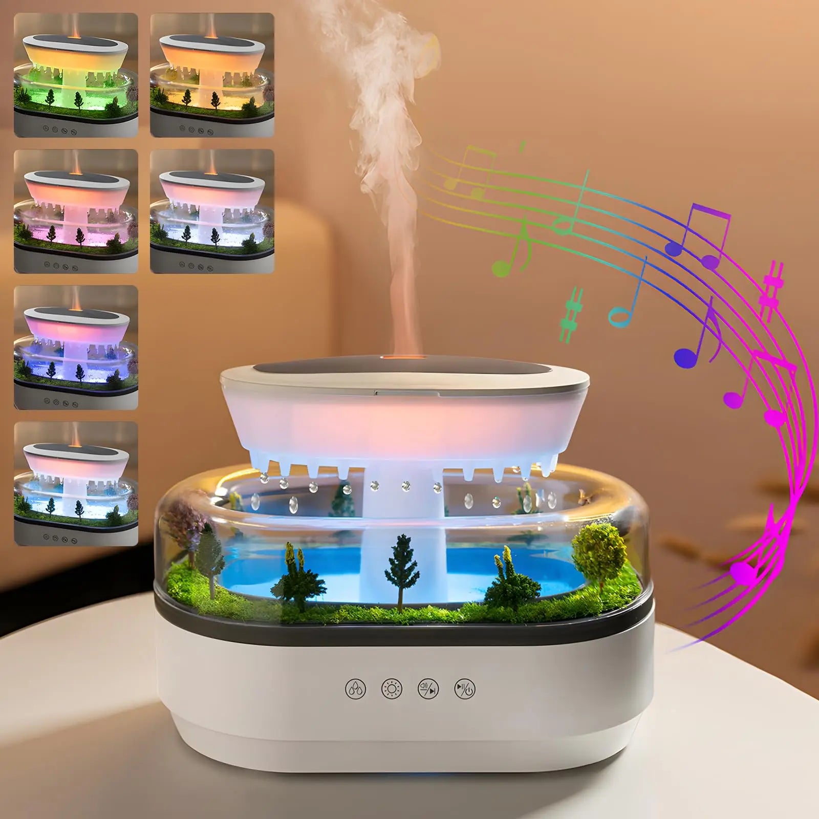 Difusor de Aroma con Luces LED y Sonido Natural